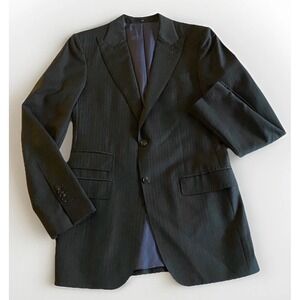 SuitSupply - Blazer Men 40L Herringbone Gray Peak Lapel Surgeon Cuff Vitale 110s
